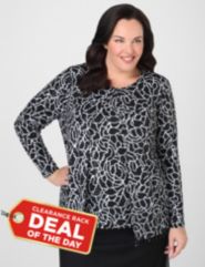 Squiggled Print Layered Look Top