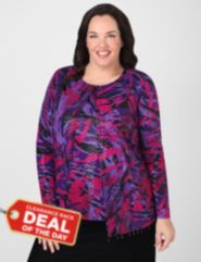 Hologram Abstract Print Layered Look Top