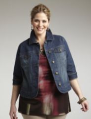 Cropped Denim Jacket by Catherines