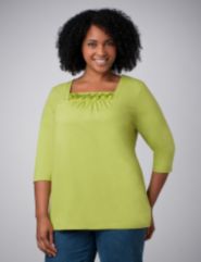 Squareneck Rosette Tunic