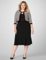 Sleek Houndstooth Jacket Dress by Catherines