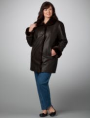 Faux Lamb Stadium Coat