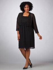 Beaded Empire Dress With Bolero
