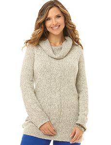 Cable Cowlneck Sweater