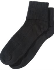 Scallop cuffed anklet sock