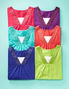 Glitter Crochet V-Neck