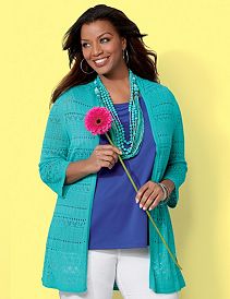 Pointelle Open Cardigan