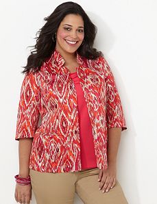 Ikat Print Sateen Jacket