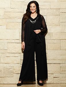 Sheer Duet Top &amp; Pearl Necklace