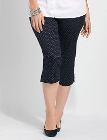 Polka Dot Sateen Capri