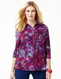 Paisley Button-Front Shirt