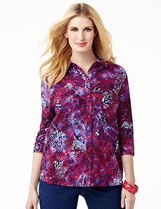 Paisley Button-Front Shirt