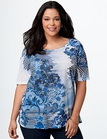 Paisley Stripe Tee