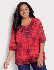 Hydrangea Peasant Top