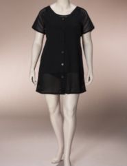 Mesh trimmed cover-up