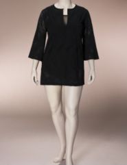 Swirling openwork tunic cover-up