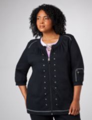 Shirred French Terry Jacket