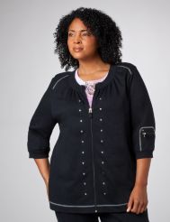 Shirred French Terry Jacket