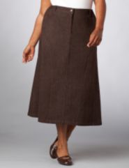 Hued Denim A-Line Skirt