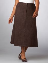 Hued Denim A-Line Skirt