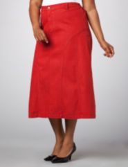Hued Denim A-Line Skirt
