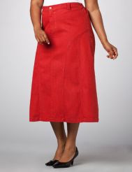 Hued Denim A-Line Skirt