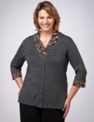 2-In-1 Cardigan And Blouse