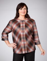 Plaid Tab Sleeve Jacket