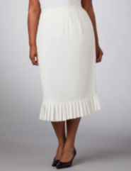 Pleated Hem Crepe Skirt