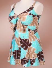 Tie front print swimdress