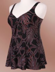 Tie front print swimdress