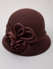 Satin Rosette Wool Bucket Hat