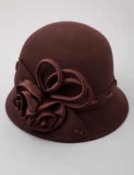 Satin Rosette Wool Bucket Hat