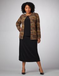 Metallic Print Twinset With Skirt