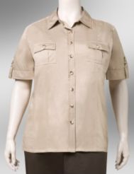 Tailored poplin camp shirt