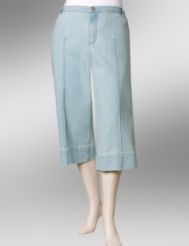 Pintuck Stretch Denim Gaucho