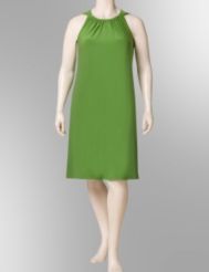 Gathered neck knit dress