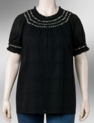 Embroidered peasant top