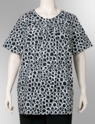 Shirred circle print top