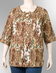 Animal print gauze top