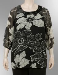 Dotted floral tunic