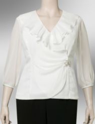Ruffle surplice blouse