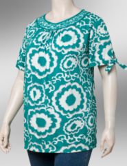 Twin print knit top