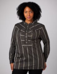 Mandarin Collar Stripe Tunic