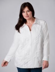 Floral Trim Shirt Jacket