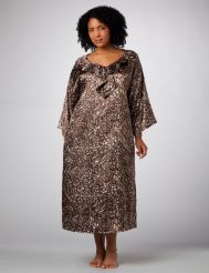 Ruffle Trim Satin Caftan