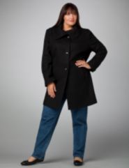 Asymmetrical Collar Wool Blend Coat