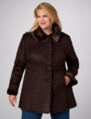 Faux Shearling Button Front Jacket
