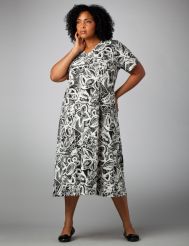 Print V-Neck Dress