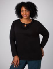 Ruffle Keyhole Tee